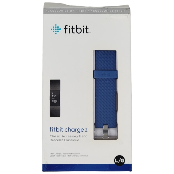 Fitbit Charge 2 Classic Accessory Band Size L/G Color Blue - Picture 3 of 5